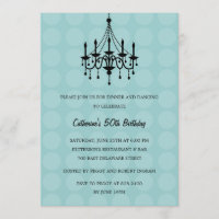 Convite de festas de Chandelier Elegante - Turques