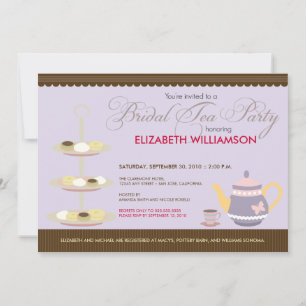 Convite de festas de Charming Bridal Tea (lavanda)