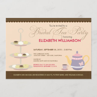 Convite de festas de Charming Bridal Tea (pêssego)