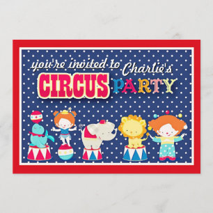 Convite de festas de circo