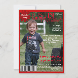 Convite de festas de Cobrir da Revista Editável