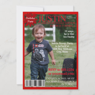 Convite de festas de Cobrir da Revista Editável