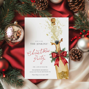 Convite de festas de Cocktail de Natal Vermelho