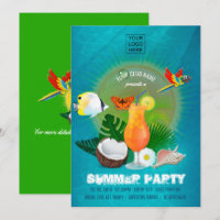 Convite de festas de Cocktail de Verão Clube/Corpo