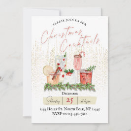 Convite de festas de Cocktails de Natal