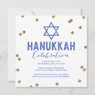 Convite de festas de Confetti Hanukkah