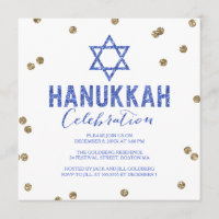 Convite de festas de Confetti Hanukkah