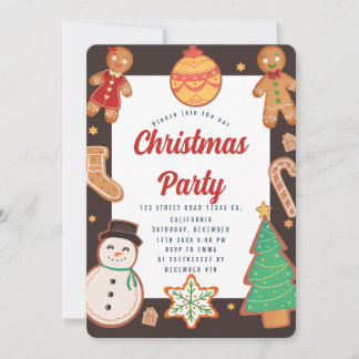 Convite de festas de Cookies de Natal
