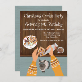 Convite de festas de Cookies de Natal com fazer