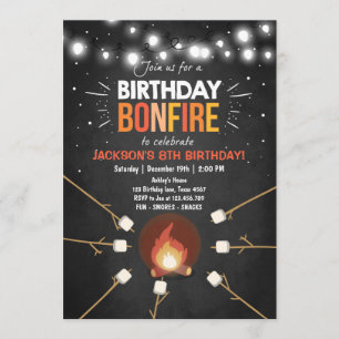 Convite de festas de Cookout de Birthday Bonfire