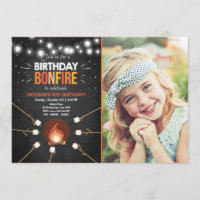 Convite de festas de Cookout de Birthday Bonfire