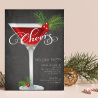 Convite de festas de coquetel de Fenda de Neve