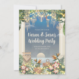 Convite de festas de coquetel indiano digital