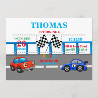 Convite de festas de corrida automóvel