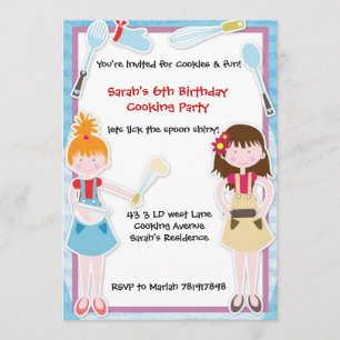 convite de festas de cozinhar divertida