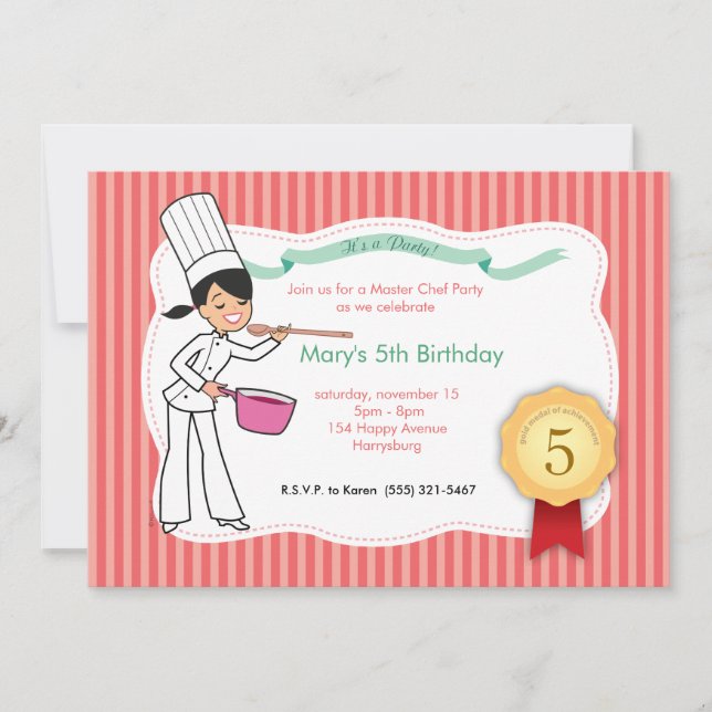 Convite de festas de Crianças Personalizadas com T (Frente)