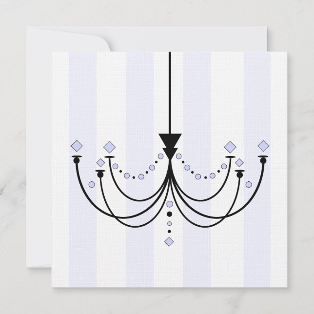 Convite de festas de cristal do candelabro (Frente)