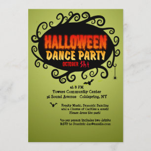 Convite de festas de dança do Halloween
