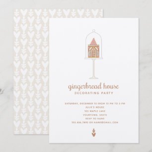 Convite de festas de decoração da casa de gengibre