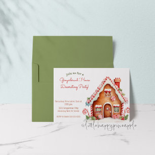 Convite de festas de decoração da casa de gengibre