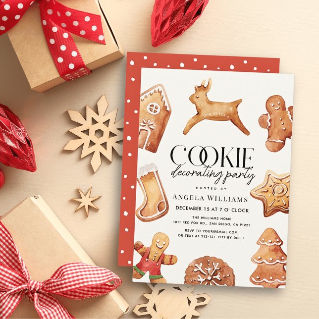 Convite de festas de decoração de cookies (Criador carregado)