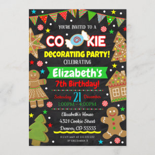 Convite de festas de decoração de cookies de Natal