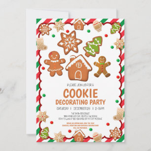 Convite de festas de decoração de cookies de Natal