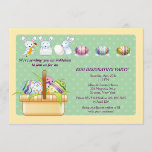 Convite de festas de Decoração de Ovos de Pásco