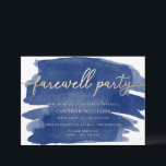 Convite de festas de Despedida Dourado de Aquarela<br><div class="desc">Este convite de festas de adeus apresenta um design de aquarela eterno com um cabeçalho de folha de ouro falso (a folha não é real, vai ser impressão a tinta). O cabeçalho do script "farewell party" é uma imagem que não pode ser editada. Todo o outro texto é totalmente editável....</div>