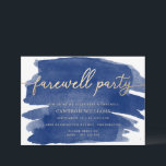 Convite de festas de Despedida Dourado de Aquarela<br><div class="desc">Este convite de festas de adeus apresenta um design de aquarela eterno com um cabeçalho de folha de ouro falso (a folha não é real, vai ser impressão a tinta). O cabeçalho do script "farewell party" é uma imagem que não pode ser editada. Todo o outro texto é totalmente editável....</div>