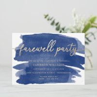 Convite de festas de Despedida Dourado de Aquarela