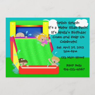 Convite de festas de Diapositivo de Água