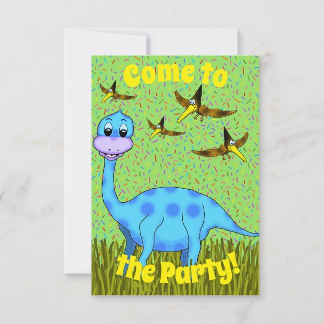 Convite de festas de dinossauro (Frente)