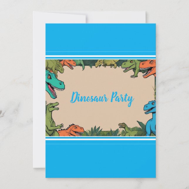 Convite de festas de Dinossauro Personalizado para (Frente)