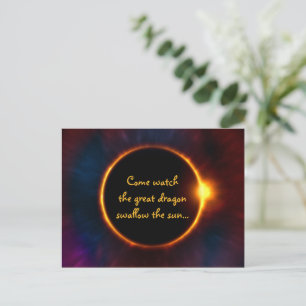 Convite de festas de Eclipe Solar de Texto Persona