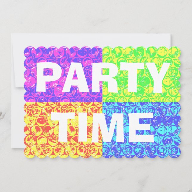 convite de festas de enrolar da bolha de pop (Frente)