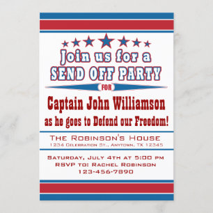 Convite de festas de Envio de Implantação Milita