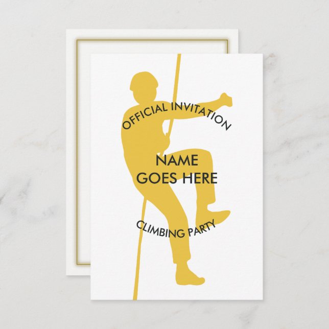 Convite de festas de Escala de Rochas Personalizáv (Frente/Verso)