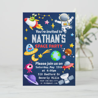 Convite de festas de Espaço Editável