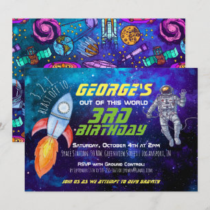 Convite de festas de Espaço Exterior