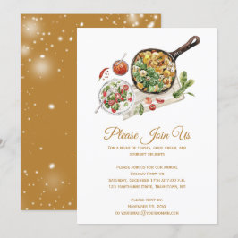 Convite de festas de exibição de Comida de Natal