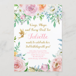 Convite de festas De Fada Floral, Convite Para Lei