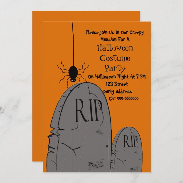 Convite de festas de fantasia de Halloween (Frente/Verso)