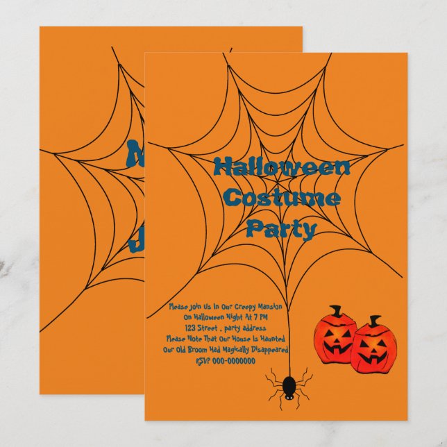 Convite de festas de fantasia de Halloween (Frente/Verso)