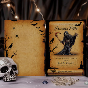 Convite de festas de fantasia de Halloween