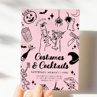 Convite de festas de fantasia de Halloween desenha