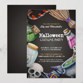 Convite de festas de fantasia de Halloween Elegant