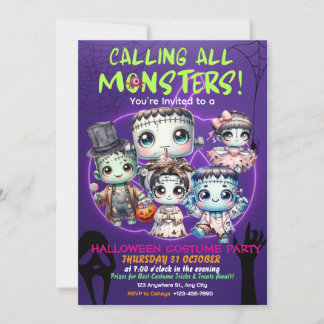 Convite de festas de fantasia de Spooky Halloween