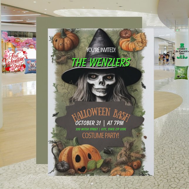 Convite de festas de fantasia do Halloween Bash (Criador carregado)