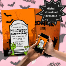 Convite de festas de fantasia do Halloween para ad